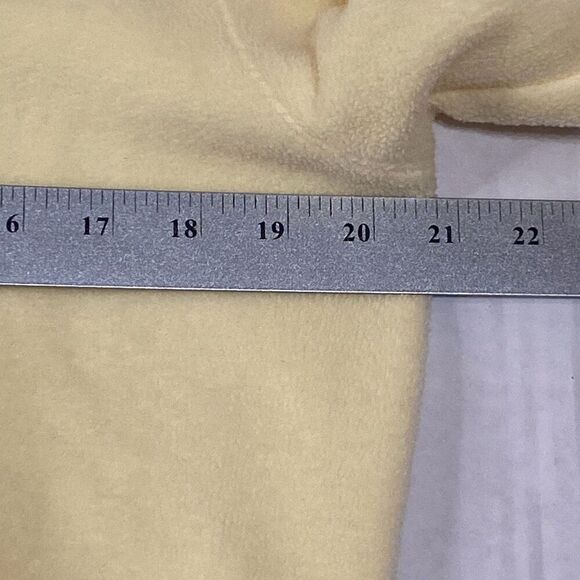 Vintage Izod Yellow Fleece Full Zip Jacket Embroidered Flower Leaf Women Medium - Picture 10 of 12